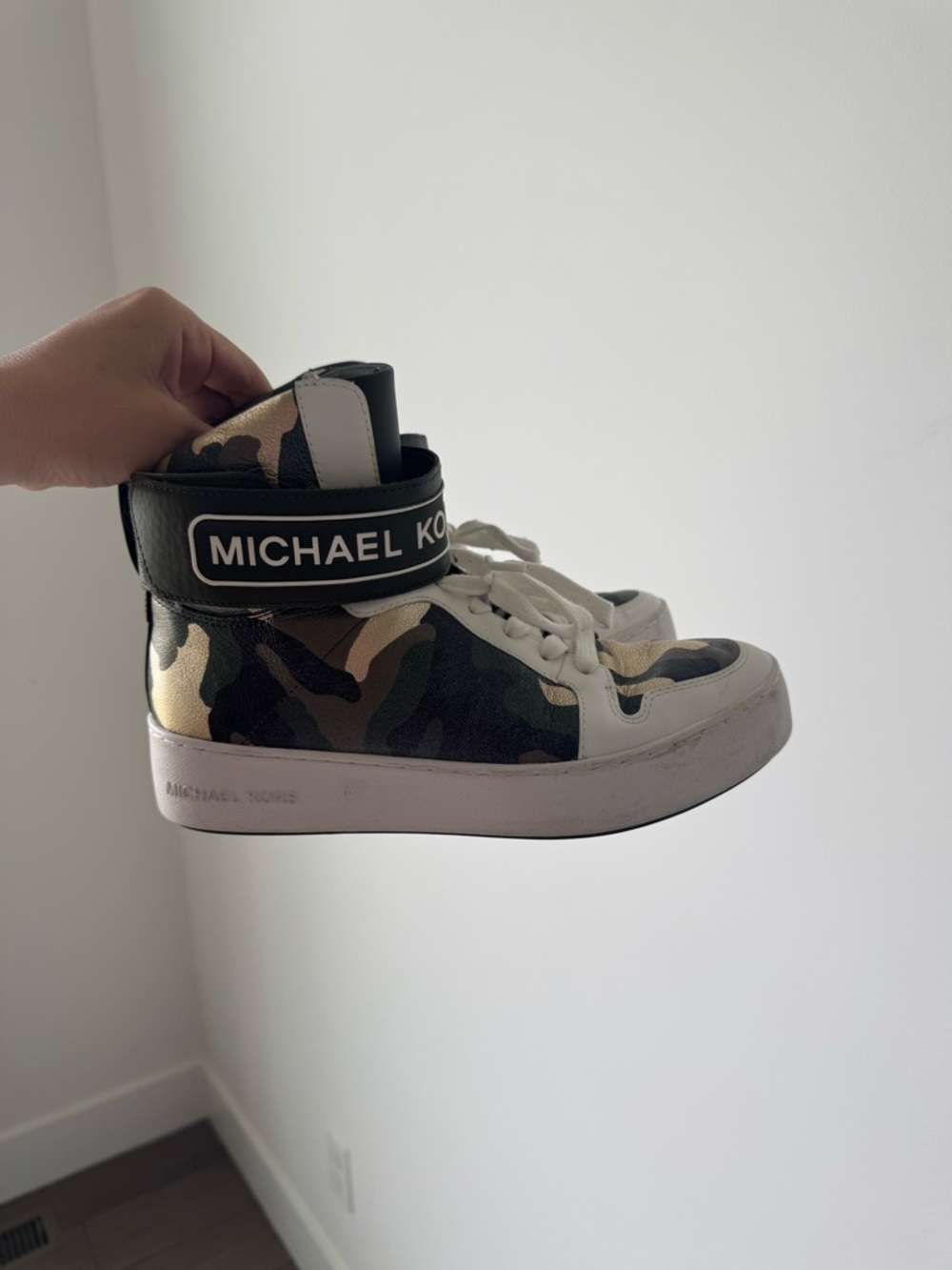 Michael Kors Camouflage High-Top Sneakers - Green/White/Black